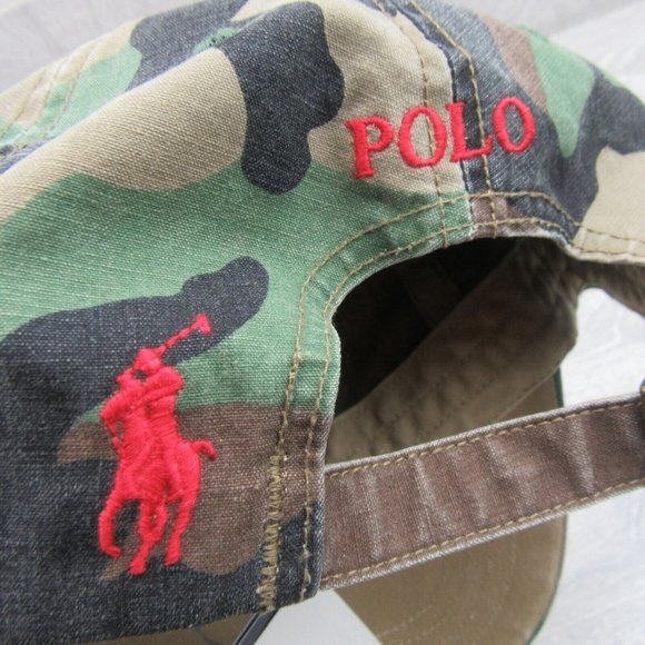 Polo Ralph Lauren Camo Tiger Patch Baseball Hat Cap Adjustable Fit NEW - Picture 8 of 15